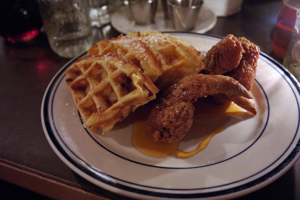 chiken-bacon-waffles-and-hot-honey